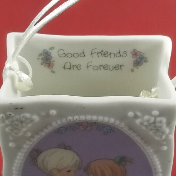 Precious Moments Porcelain Gift Bag VTG Figurine Good Friends Are Forever 1993 - Picture 5 of 14